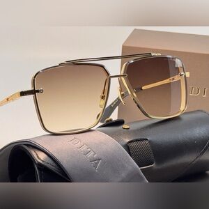 Dita Mach Six DTS121-62 Black Gold Frame Brown Gradient Lens Sunglasses